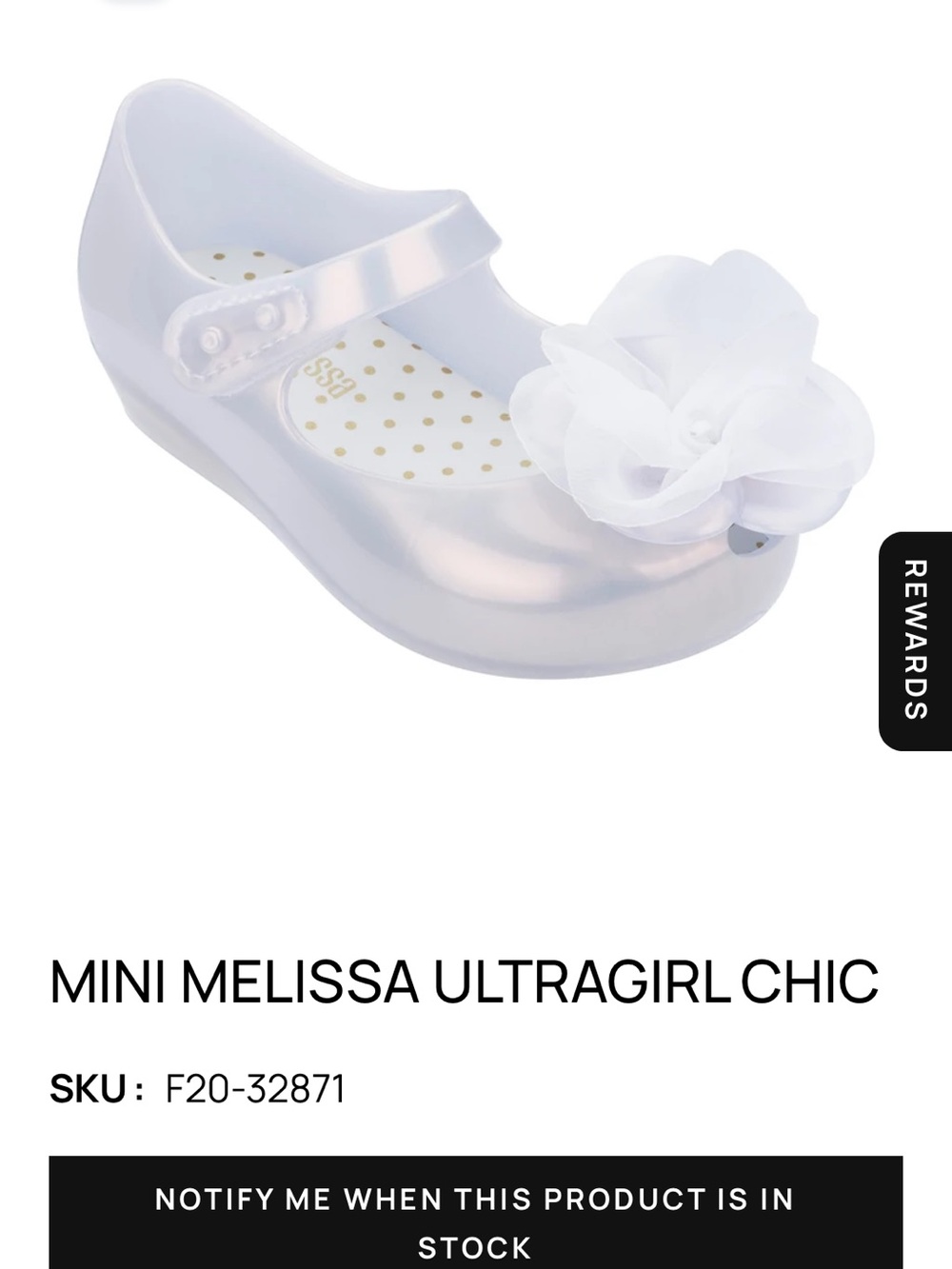 Mini Melissa Ultragirl Chic Ballerinas BabyGirl Sz 5 White Flower Crib Shoe